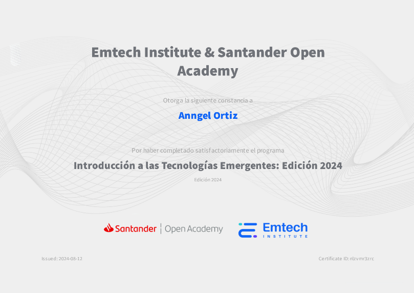 Certificado Tecnologias Emergentes